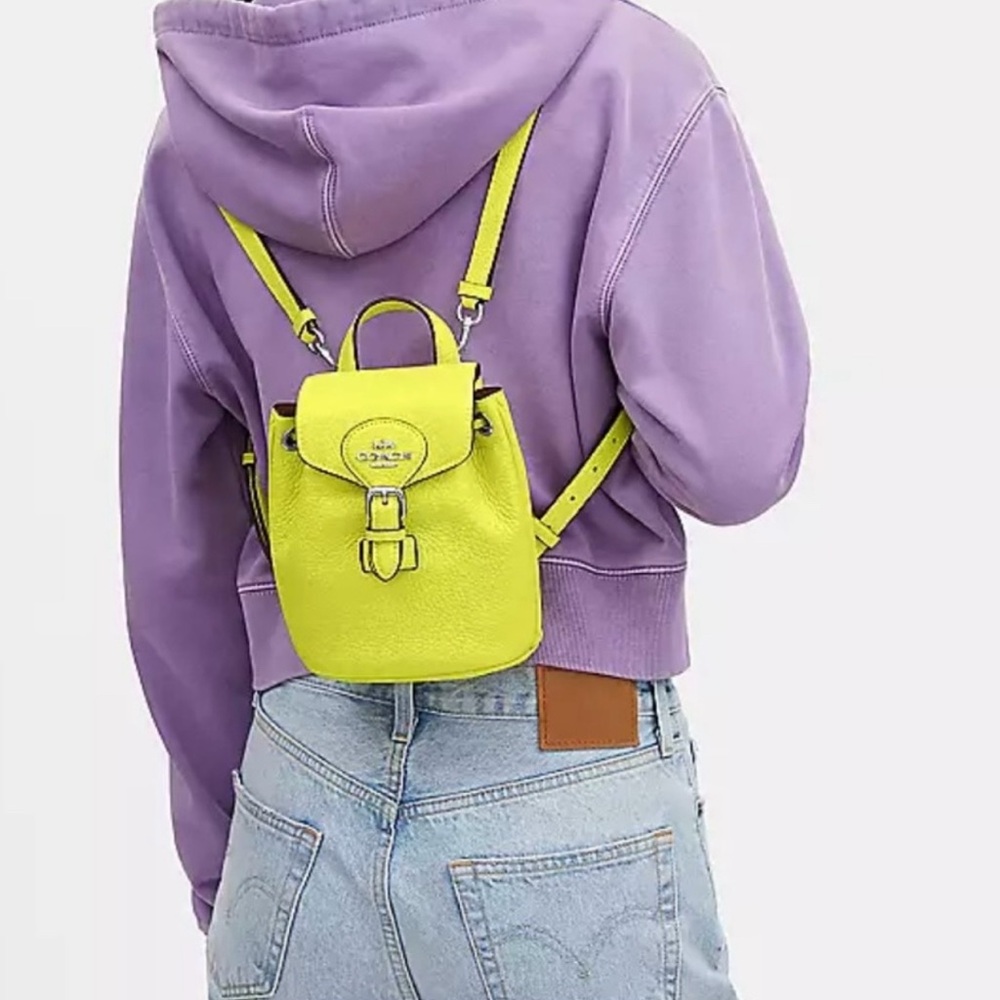 COPY - Amelia Convertible Leather Backpack Bright Yellow